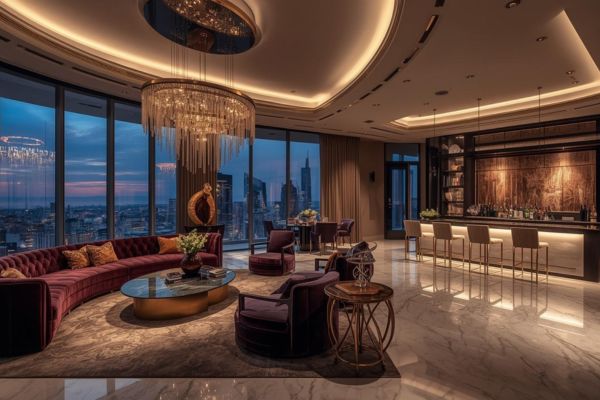 Prestige apartment with luxury home interior design in Manchester and London showcasing high-end aesthetics